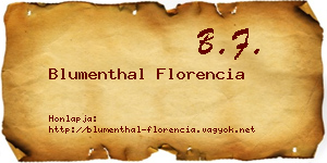 Blumenthal Florencia névjegykártya